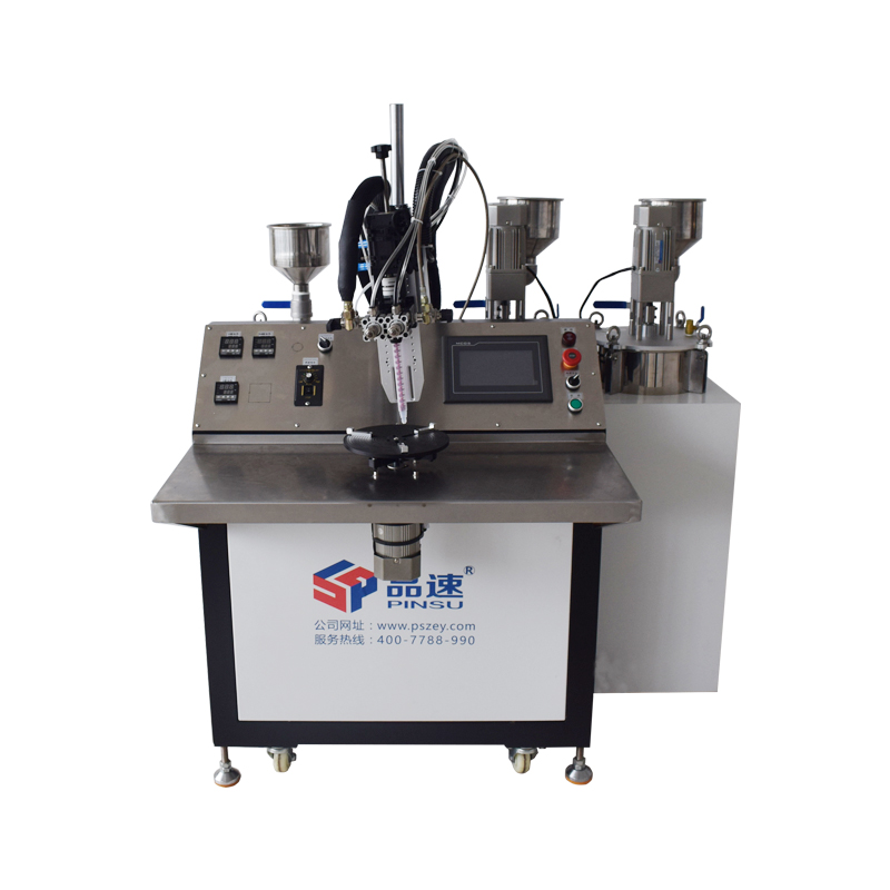 三桶單工位轉盤打膠機